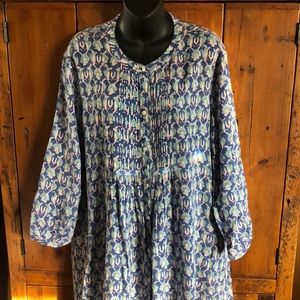 Roberta Roller Rabbit Button Down Tunic w/pockets